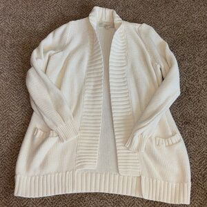 LOFT Cream Women's Cardigan Sweater Small